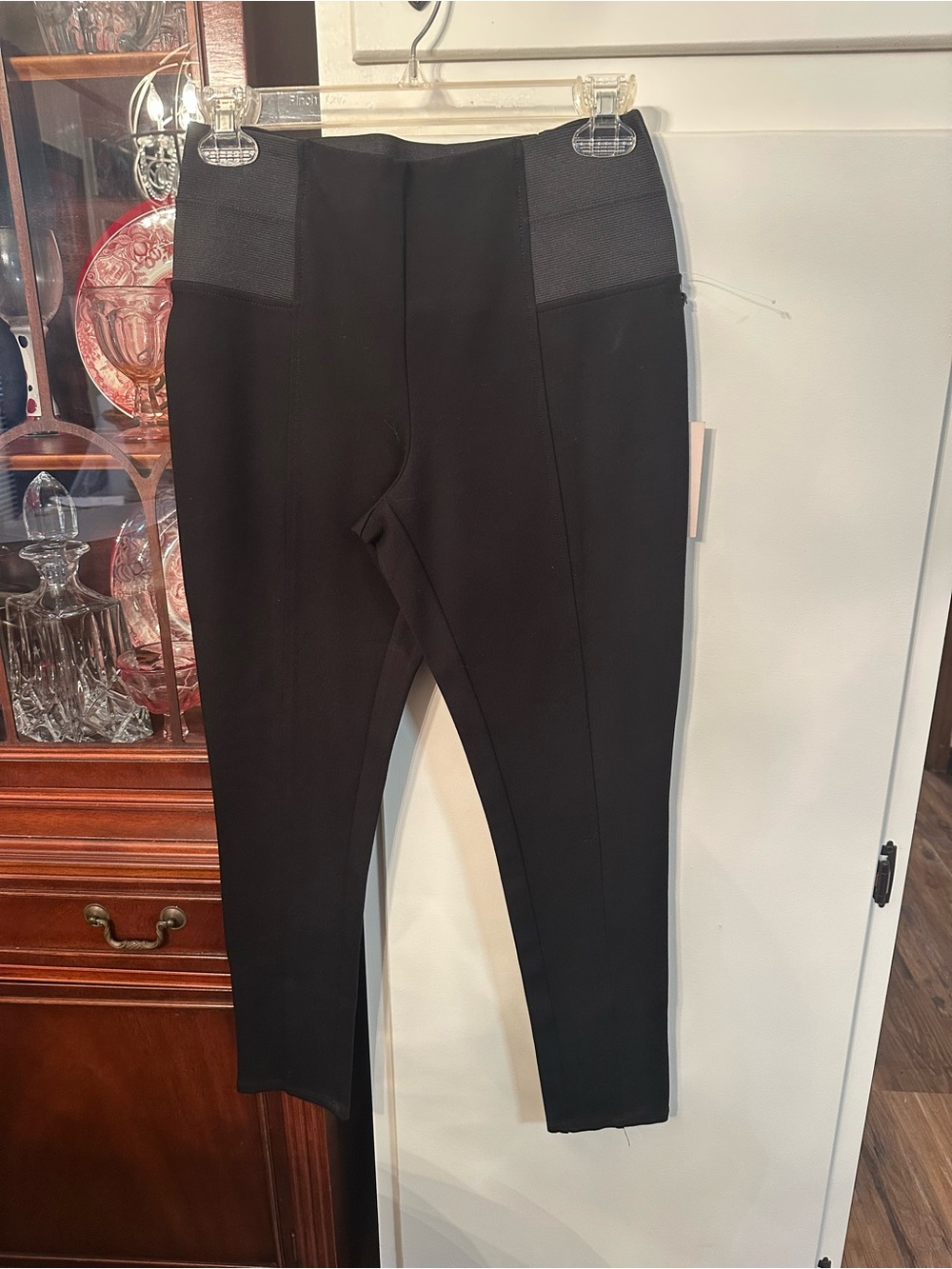 Ivanka Trump Black Ponte Leggings with Logo Tag